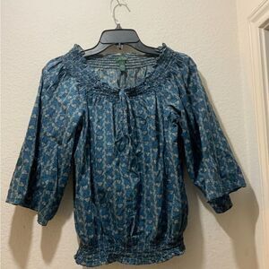 RALPH LAUREN JEANS CO. RALPH LAUREN DENIM 100% COTTON RUSTY BLUE TOP SIZE XL